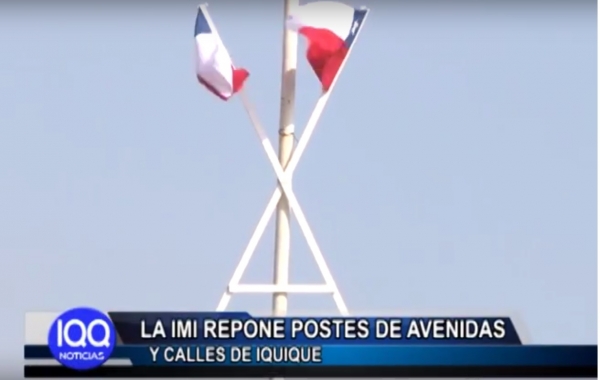 LA IMI REPONE POSTES DE AVENIDAS Y CALLES DE IQUIQUE