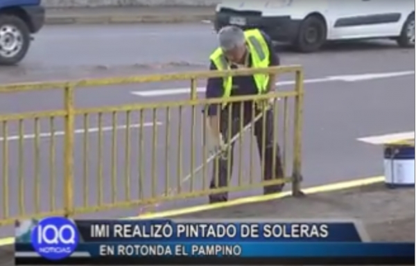 IMI REALIZ&Oacute; PINTADO DE SOLERAS EN ROTONDA EL PAMPINO