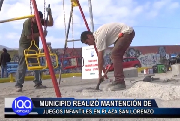 MUNICIPIO REALIZ&Oacute; MANTENCI&Oacute;N DE JUEGOS INFANTILES EN PLAZA SAN LORENZO