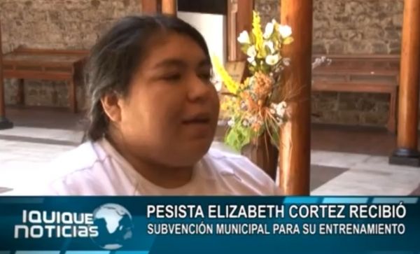 PESISTA ELIZABETH CORTEZ RECIBI&Oacute; SUBVENCION MUNIIPAL PARA SU ENTRENAMIENTO