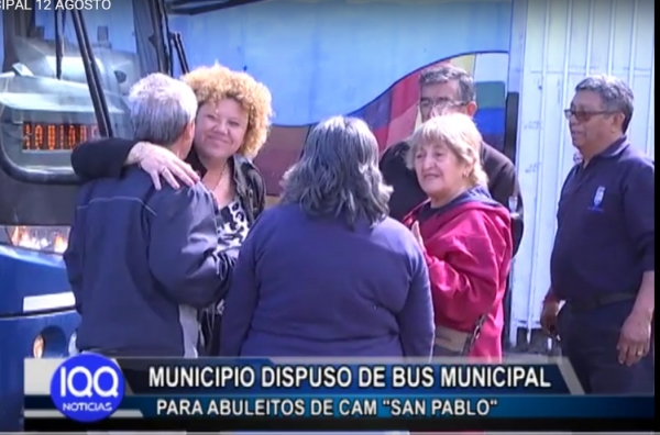 MUNICIPIO DE IQUIQUE DISPUSO DE UN BUS PARA ABUELITOS DE CAM "SAN PABLO"