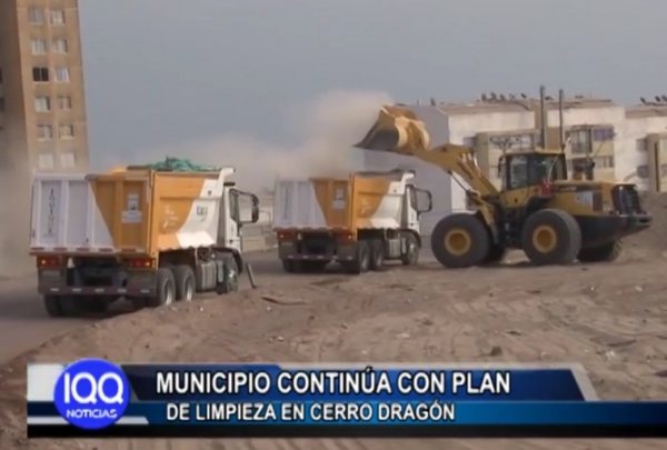 MUNICIPALIDAD DE IQUIQUE REALIZA COMPLETO OPERATIVO DE LIMPIEZA EN CERRO DRAG&Oacute;N