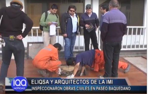 ELIQSA Y ARQUITECTOS DE LA IMI INSPECCIONARON OBRAS CIVILES EN PASEO BAQUEDANO