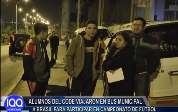ALUMNOS DEL CODE VIAJARON EN BUS MUNICIPAL A BRASIL PARA PARTICIPAR EN CAMPEONATO DE F&Uacute;TBOL