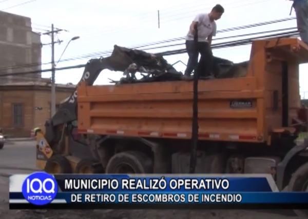 MUNICIPIO REALIZ&Oacute; OPERATIVO DE RETIRO DE ESCOMBROS DE INCENDIO