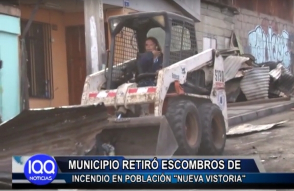 IMI RETIR&Oacute; ESCOMBROS DE INCENDIO EN POBLACI&Oacute;N "NUEVA VICTORIA"